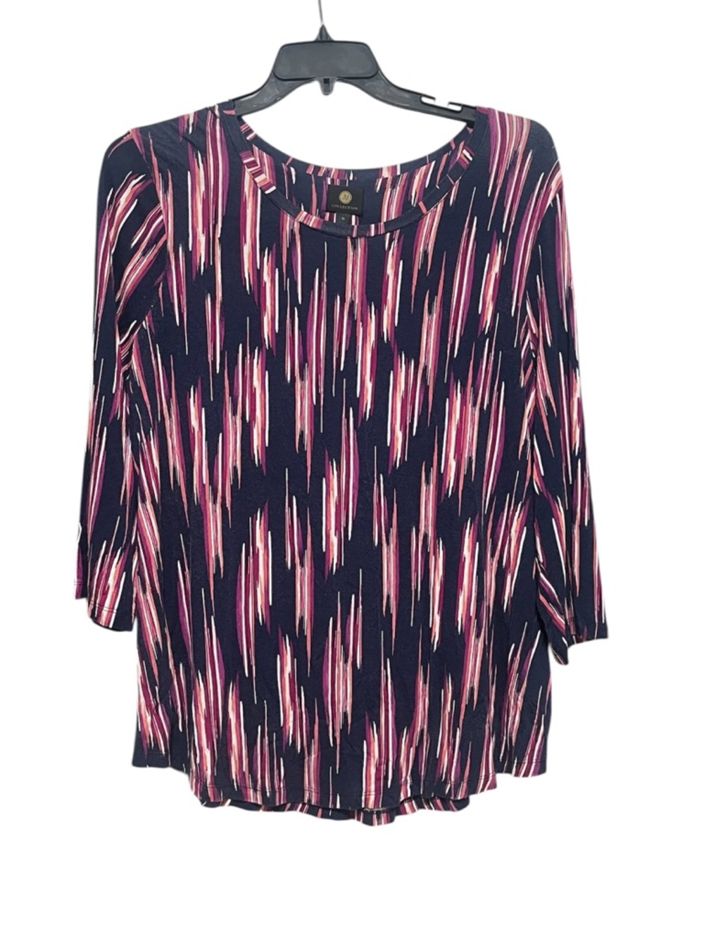 JM Collection Abstract Print Top XL Rayon Blend Pullover Casual Blouse Shirt